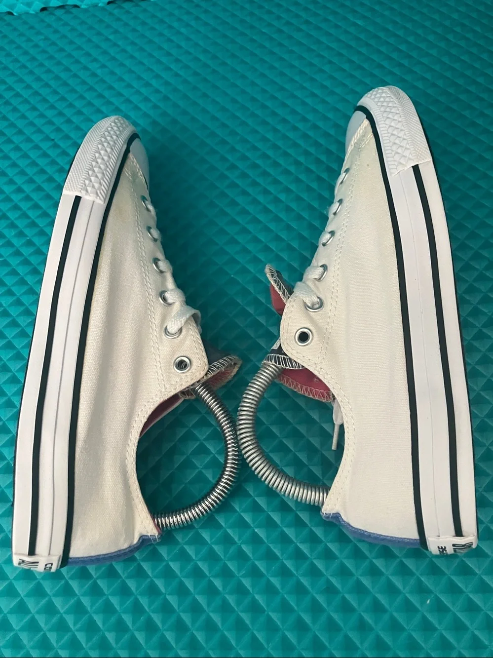 CONVERSE Big Girl Chuck Taylor All Star Low Top Double Tongue White sneakers 5.5